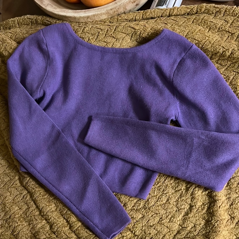 Purple Criss Cross Crop Top